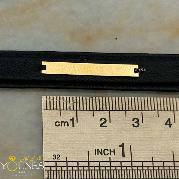 دستبند چرم مردانه طلا L102